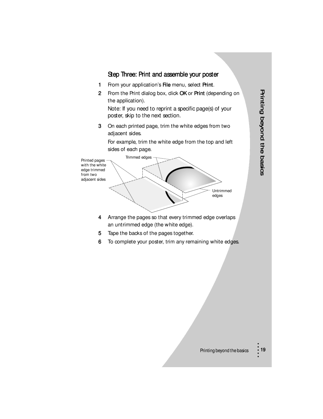 Lexmark Z53 manual Step Three Print and assemble your poster 