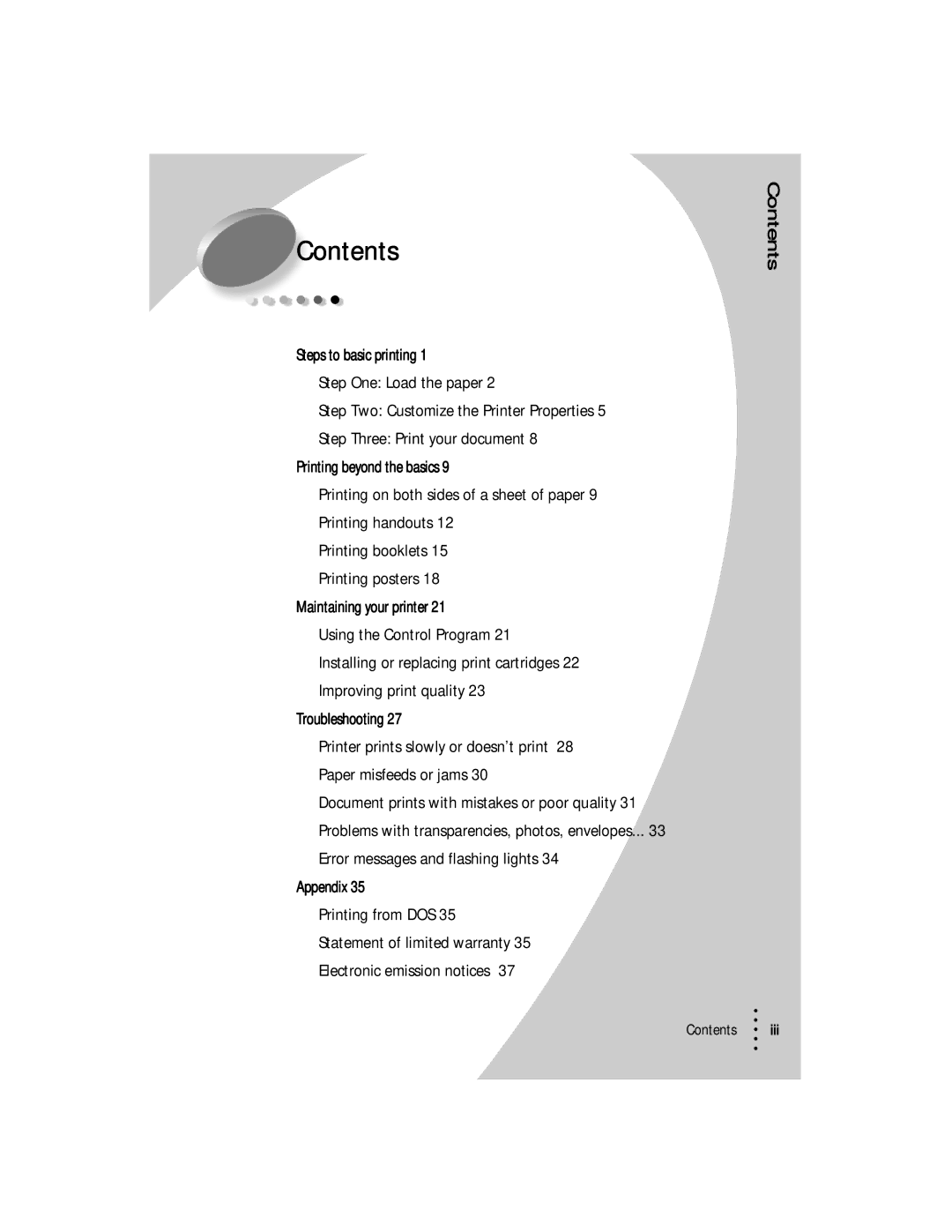 Lexmark Z53 manual Contents 