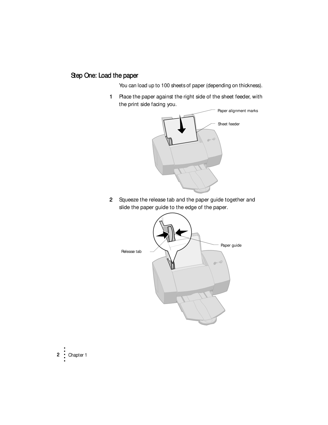 Lexmark Z53 manual Step One Load the paper 