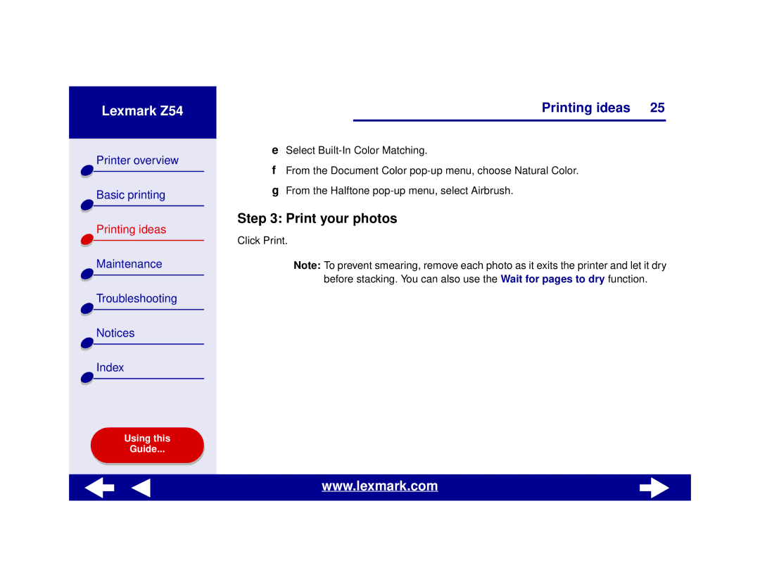 Lexmark Z54 manual Print your photos 