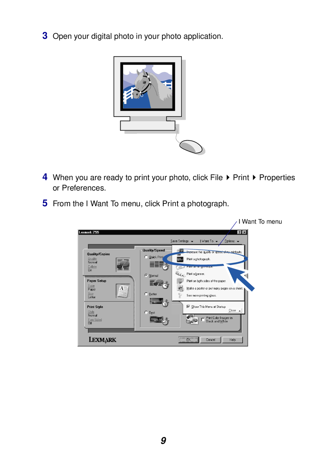 Lexmark Z55 manual Want To menu 