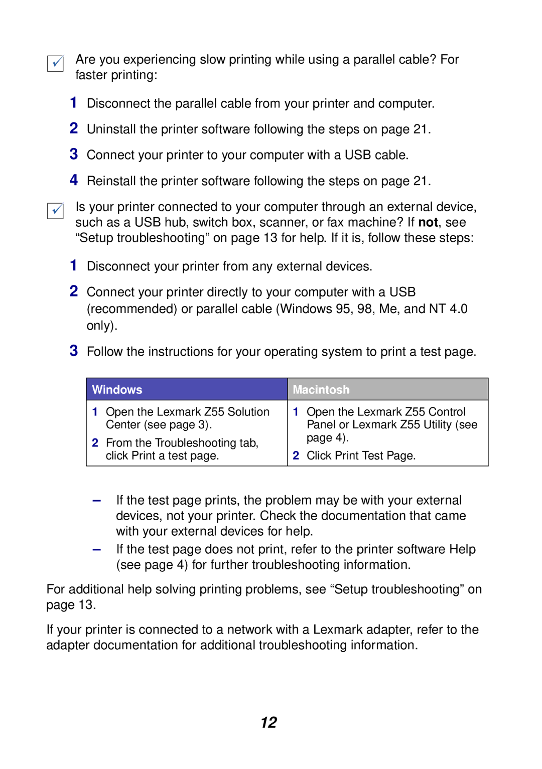 Lexmark Z55 manual Windows Macintosh 