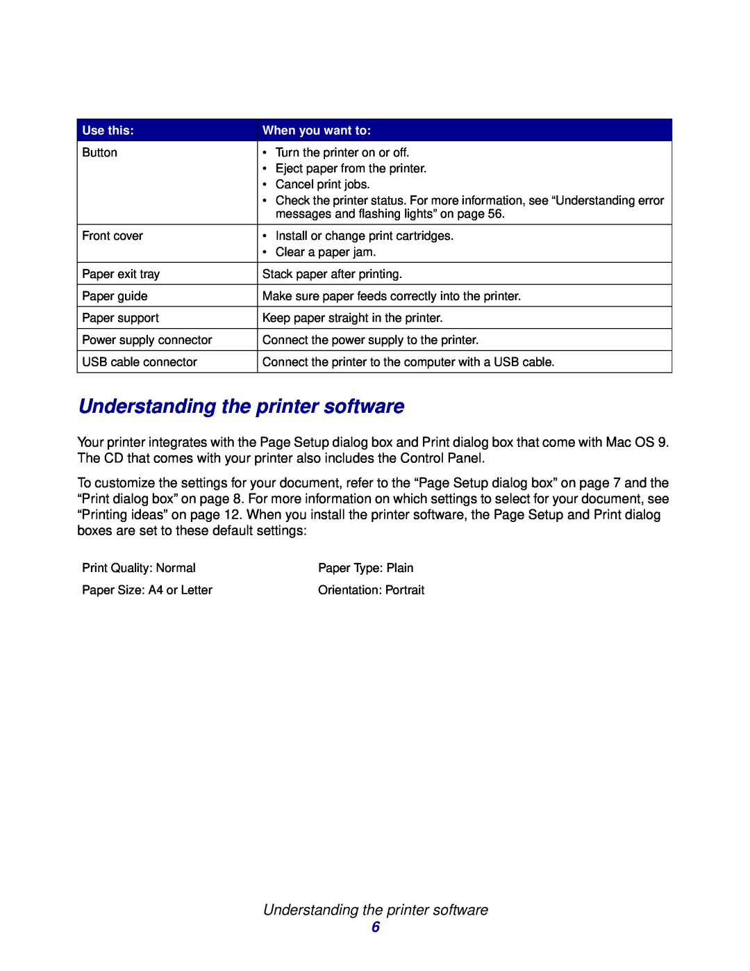 Lexmark Z600 Series manual Understanding the printer software 