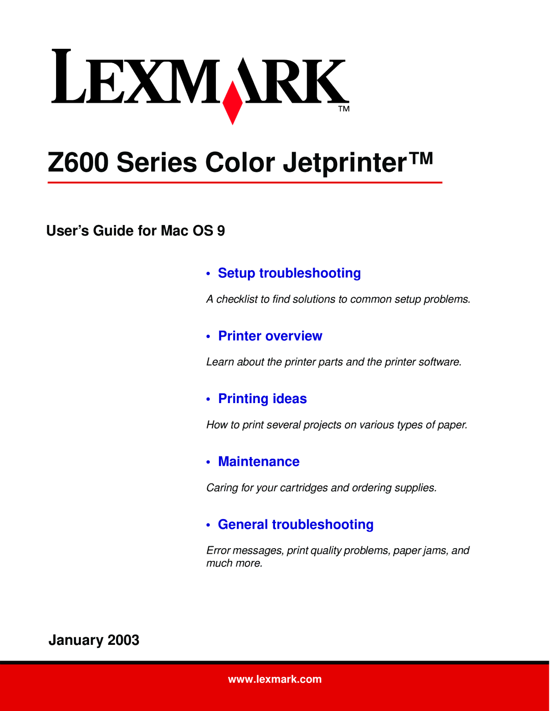 Lexmark Z600 Series manual Checklist to find solutions to common setup problems 