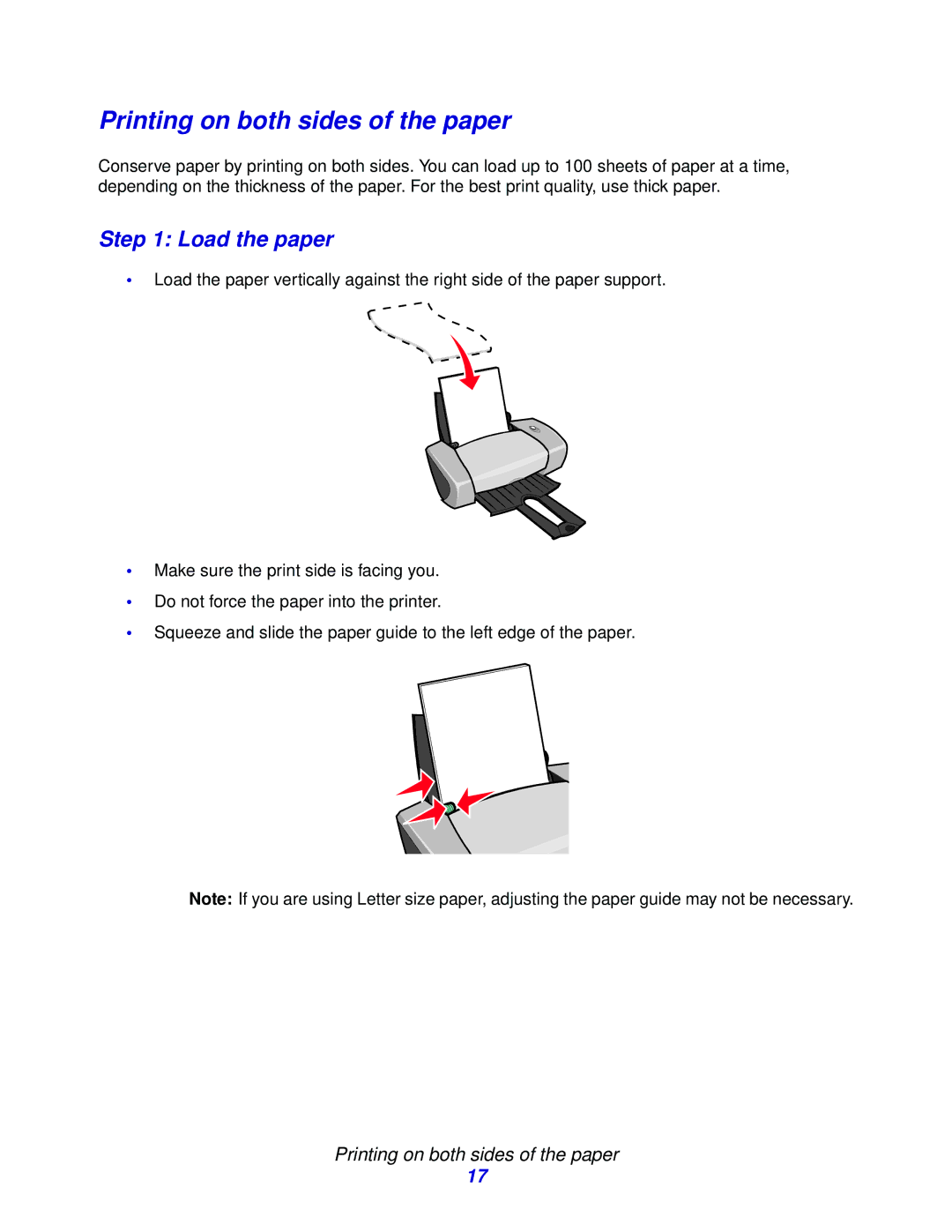 Lexmark Z600 Series manual Printing on both sides of the paper 