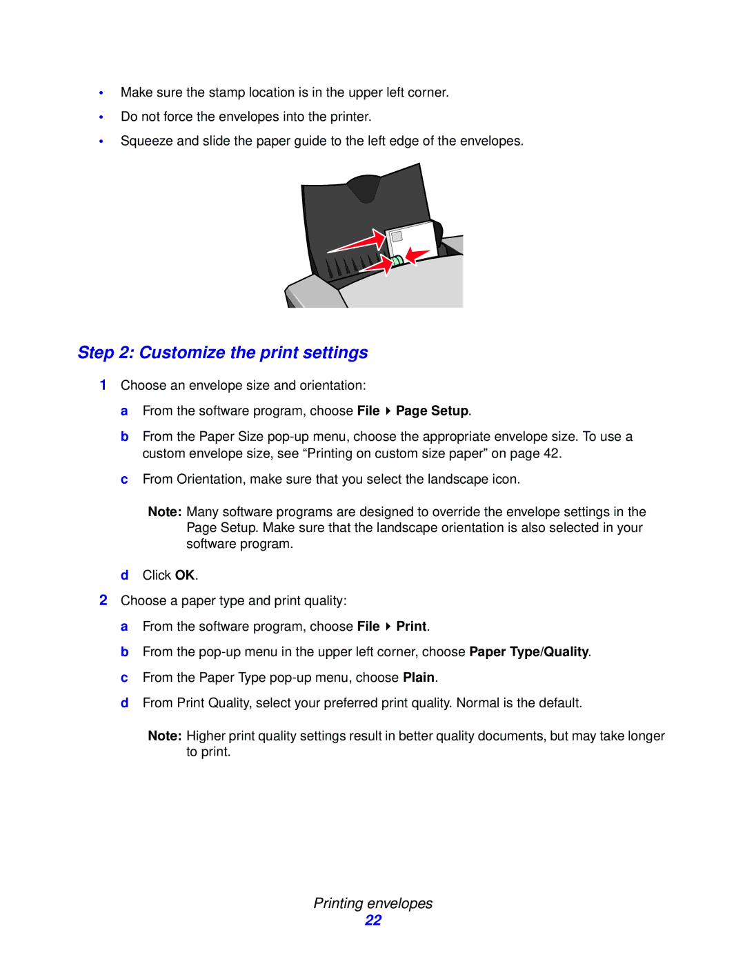 Lexmark Z600 Series manual Customize the print settings 