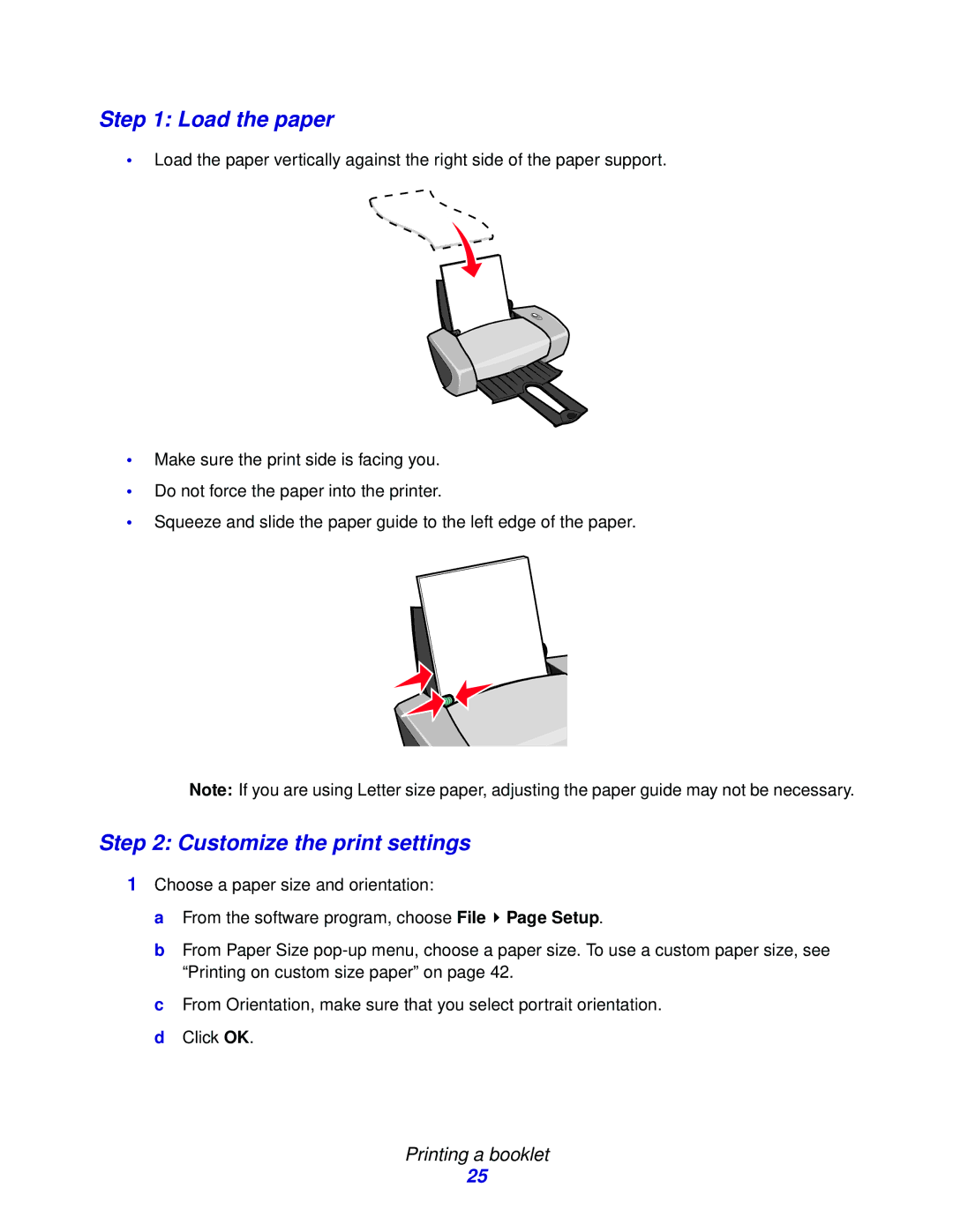 Lexmark Z600 Series manual Load the paper 