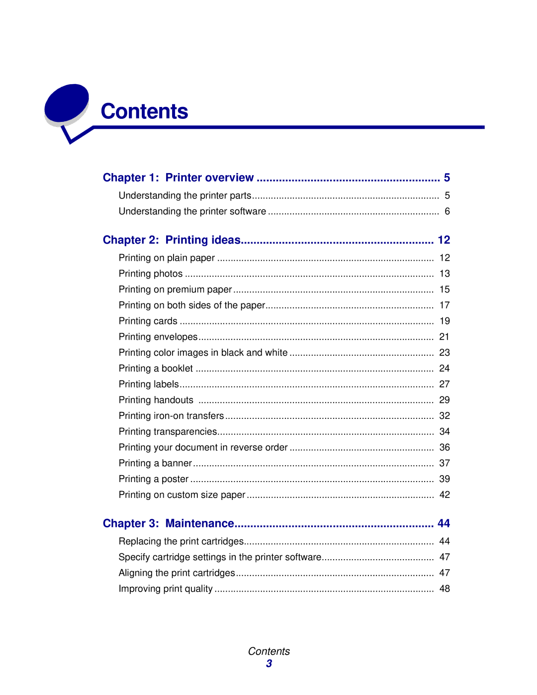 Lexmark Z600 Series manual Contents 