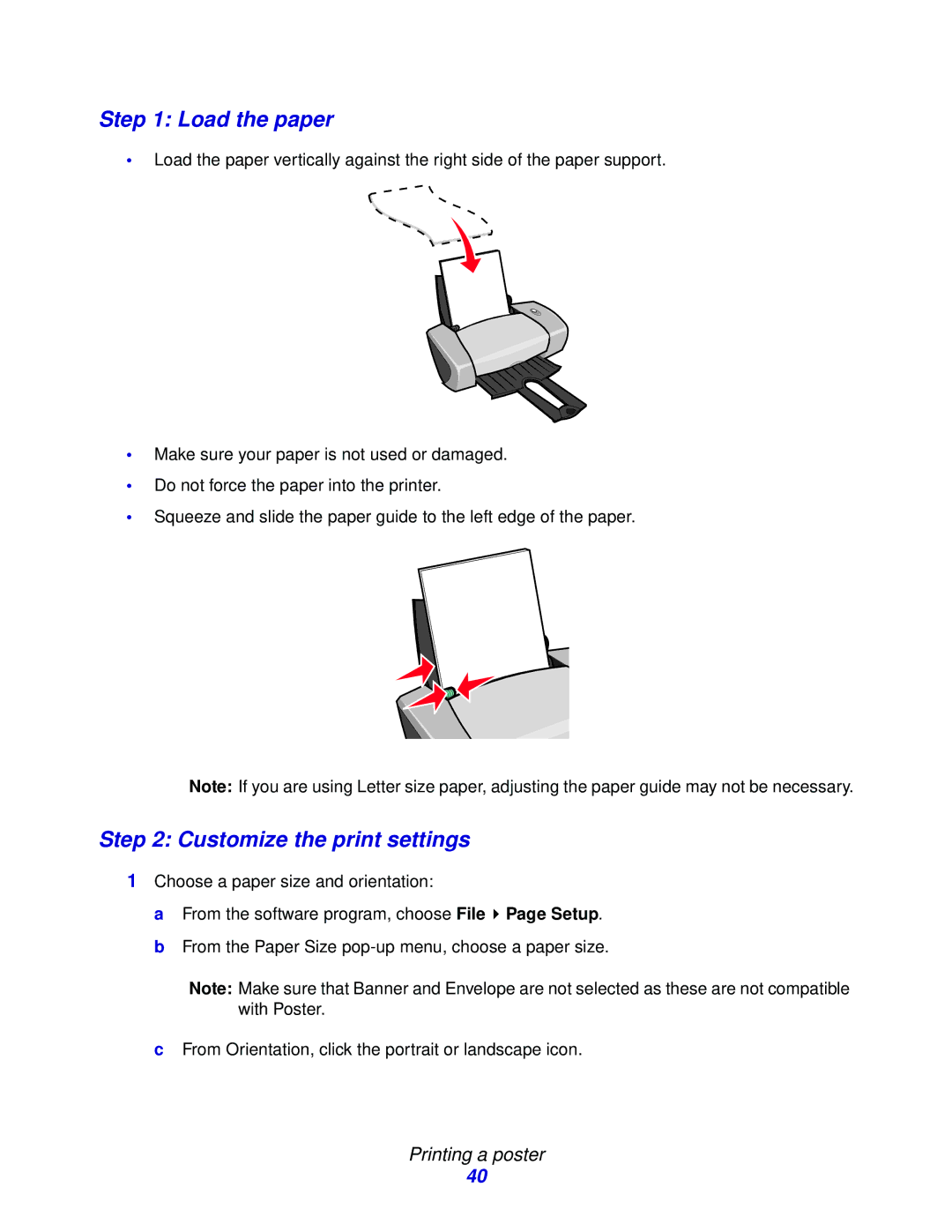 Lexmark Z600 Series manual Load the paper 