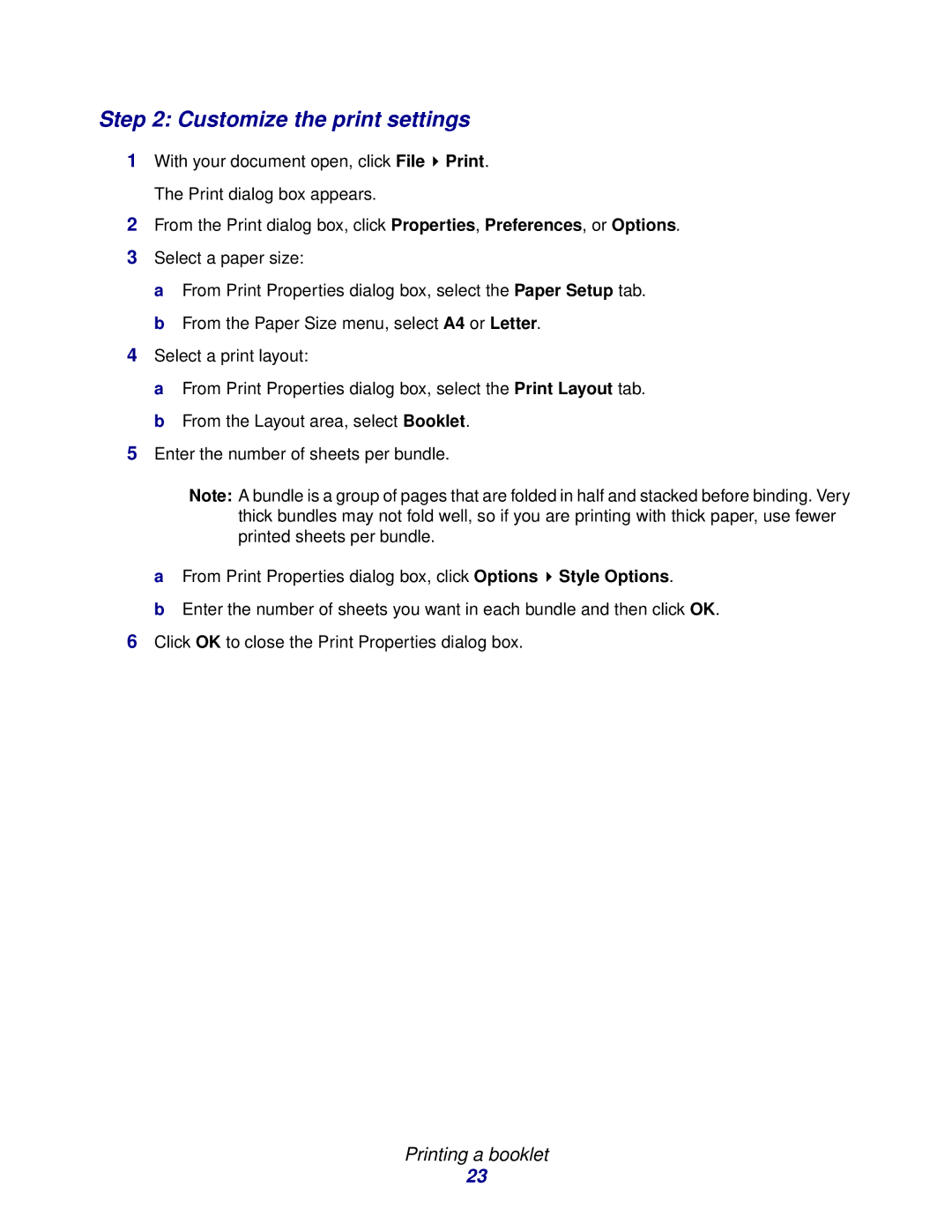 Lexmark Z600 manual Customize the print settings 