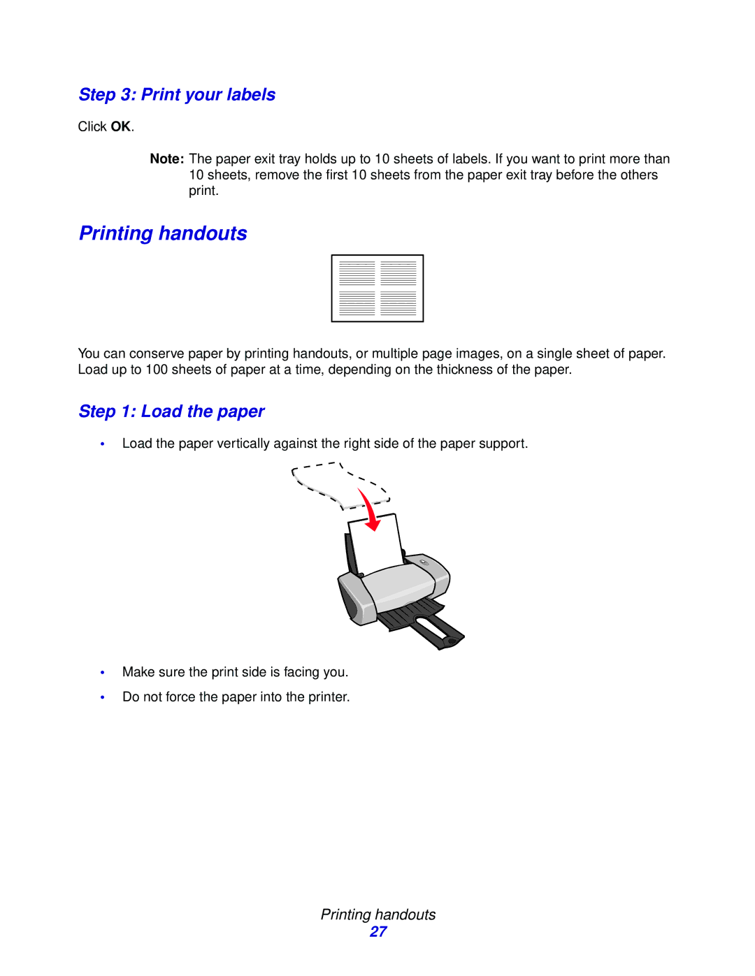 Lexmark Z600 manual Printing handouts, Print your labels 