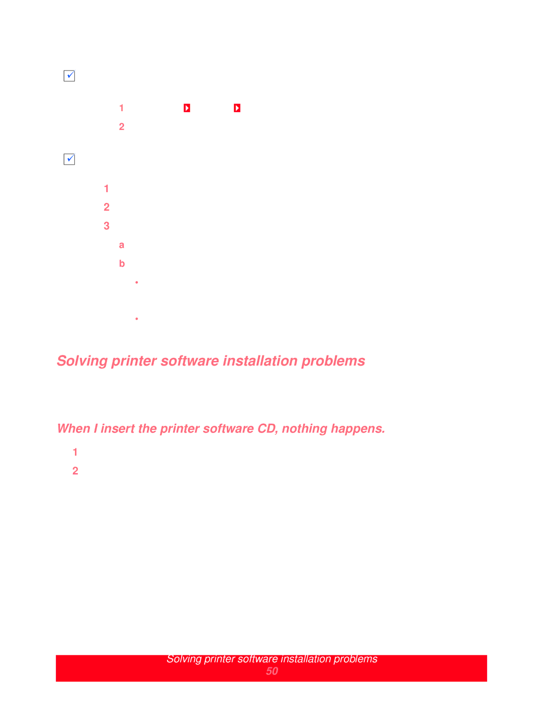 Lexmark Z600 manual Solving printer software installation problems, When I insert the printer software CD, nothing happens 