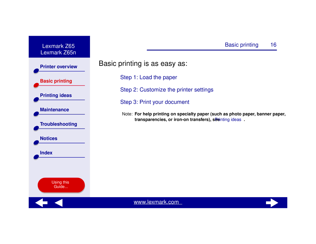 Lexmark Z65n manual Basic printing is as easy as 