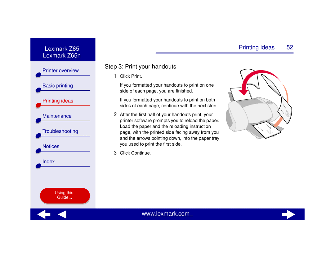 Lexmark Z65n manual Print your handouts 