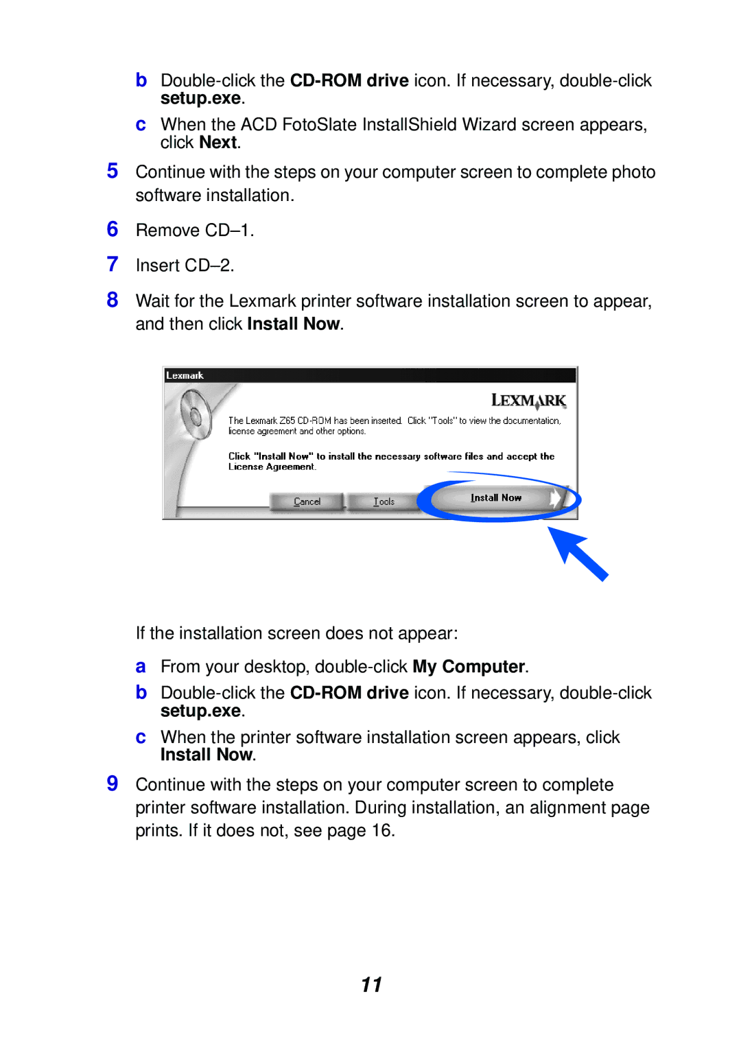 Lexmark Z65P setup guide 