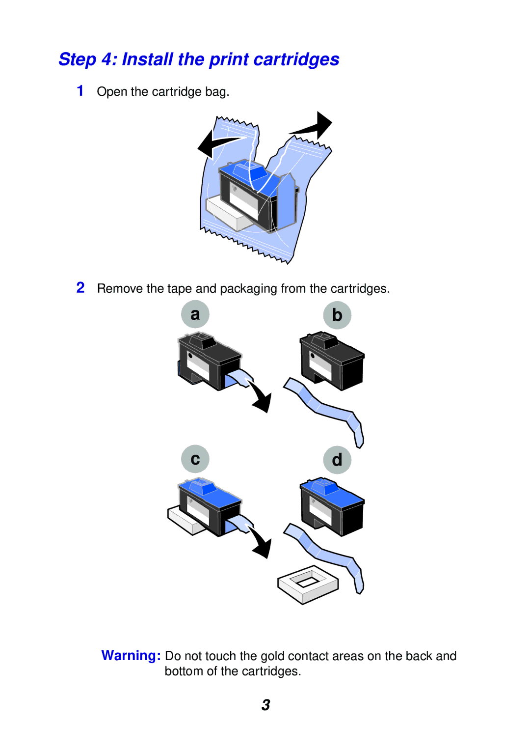 Lexmark Z65P setup guide Install the print cartridges 