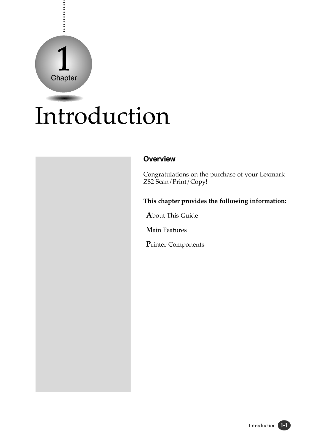 Lexmark Z82 manual Introduction, Overview 