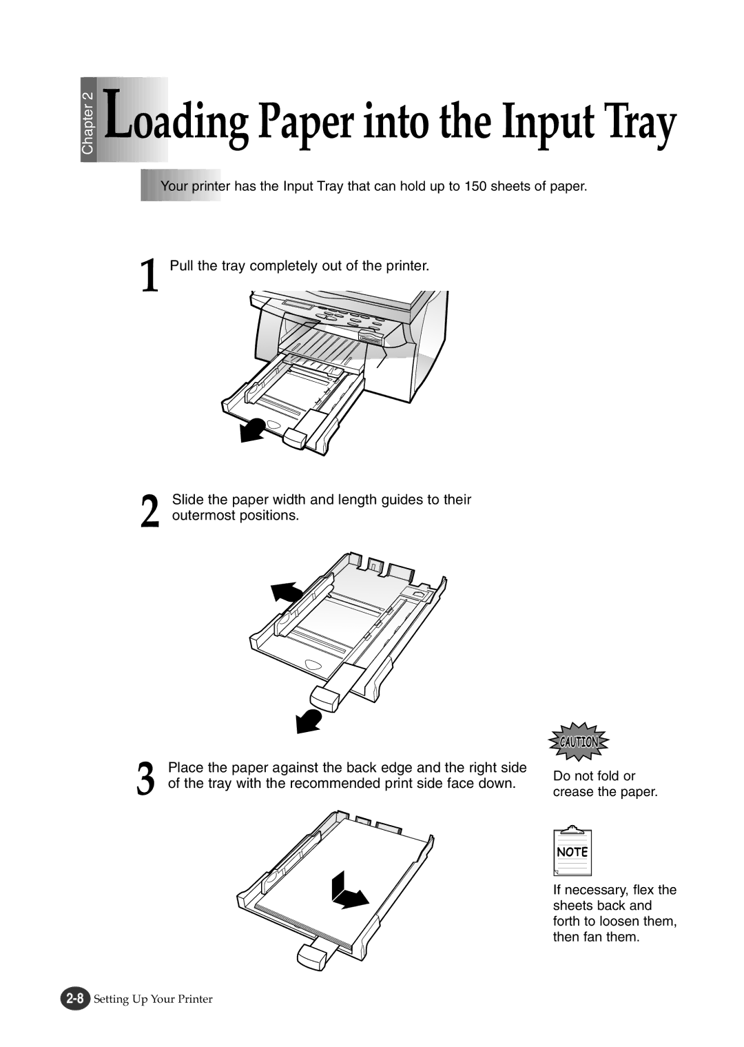 Lexmark Z82 manual Oading Paper into the Input Tray 