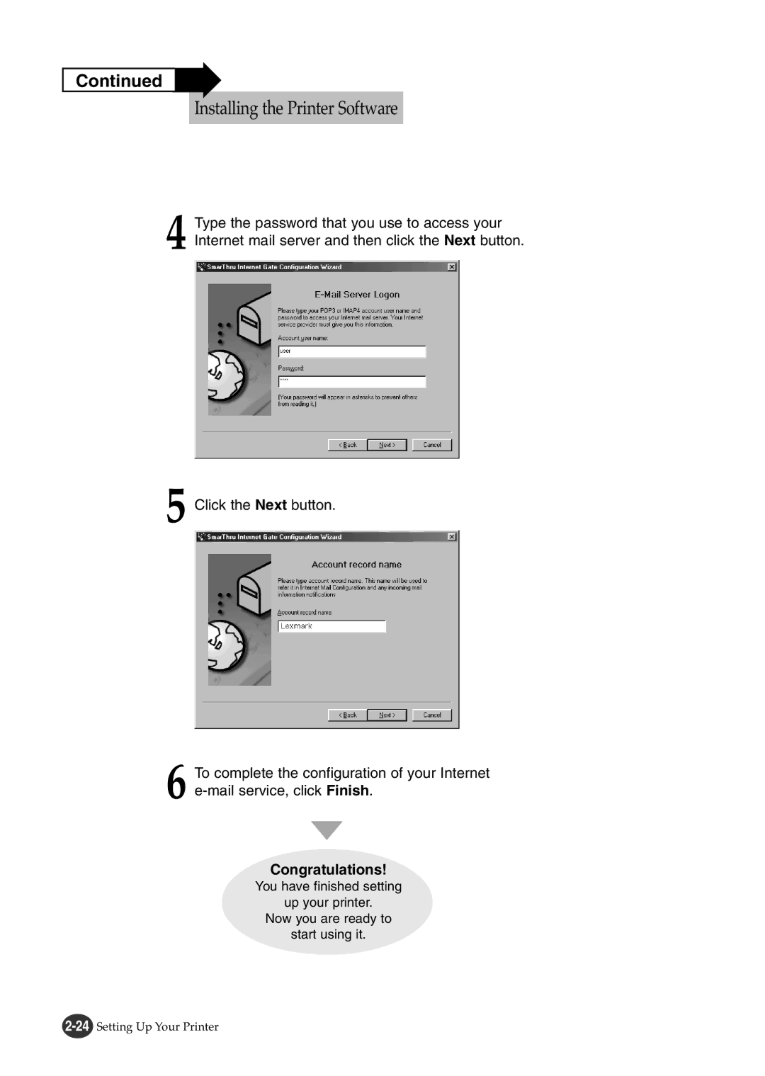 Lexmark Z82 manual Congratulations 