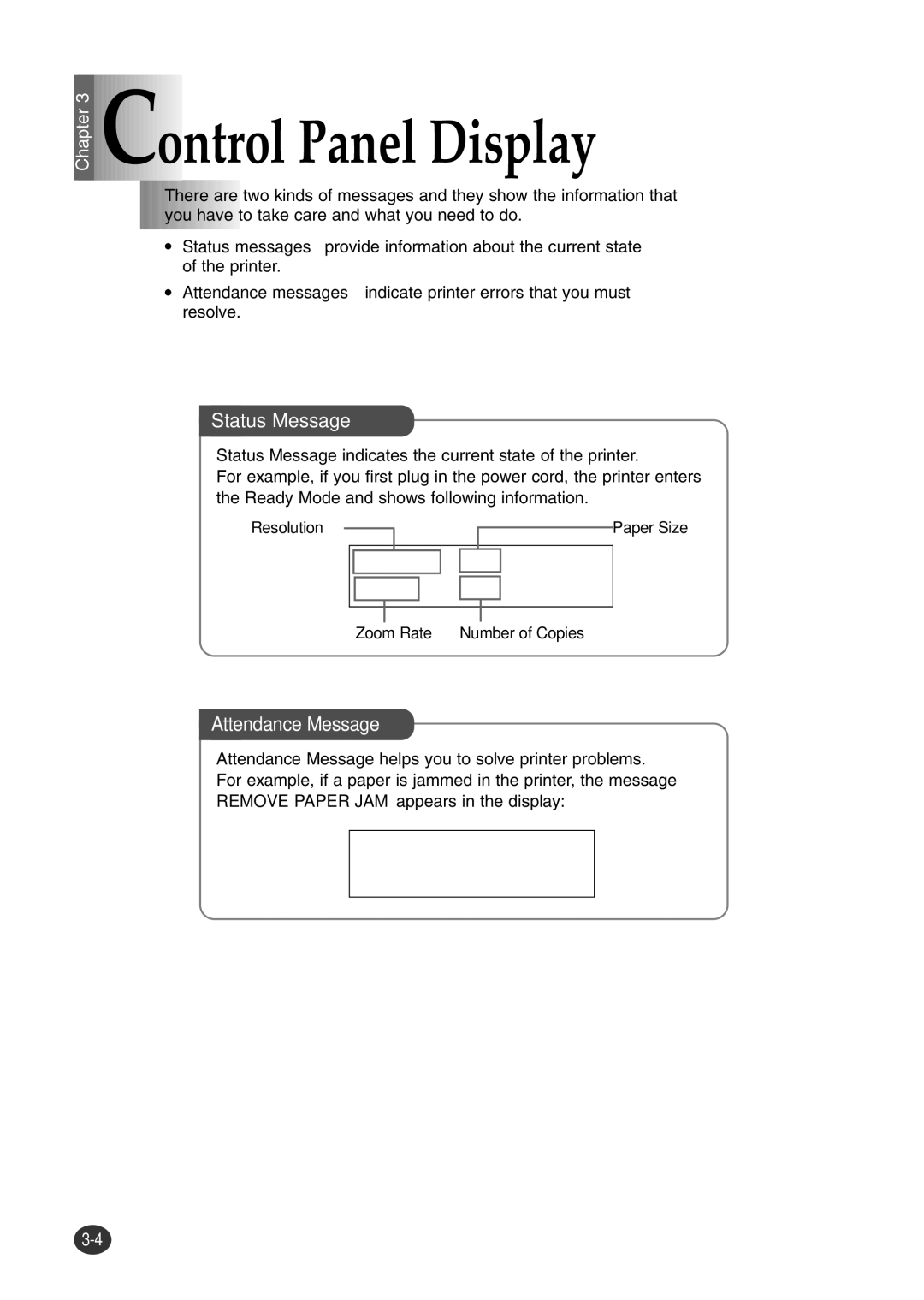 Lexmark Z82 manual Ontrol Panel Display, Status Message 