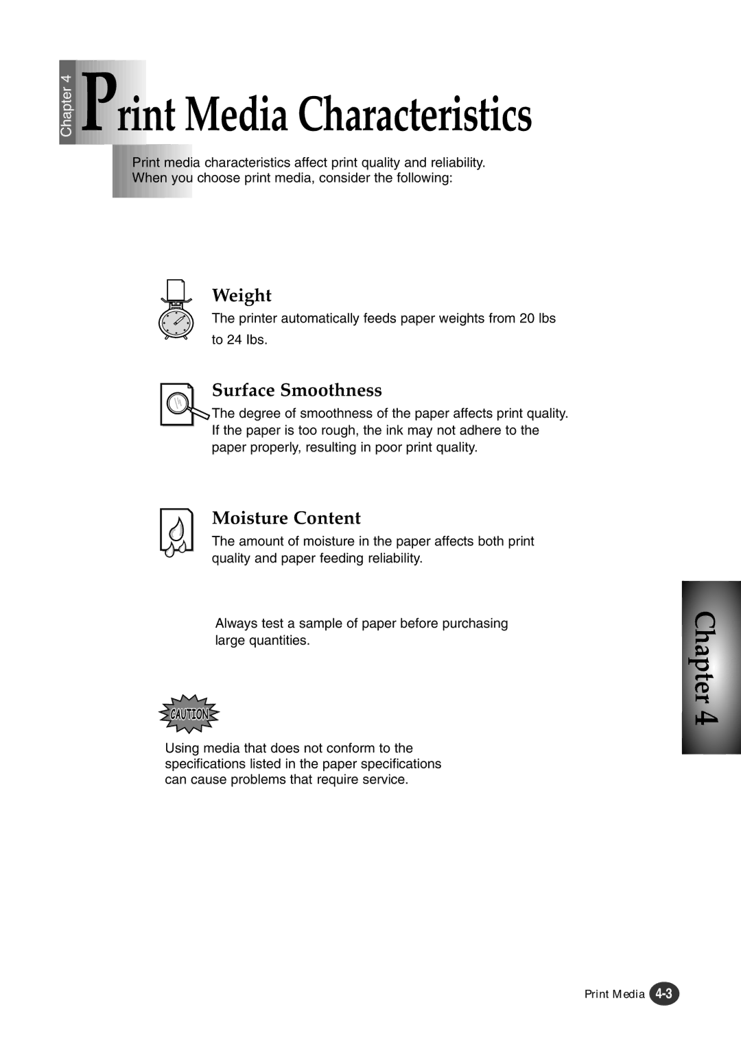 Lexmark Z82 manual Print Media Characteristics 