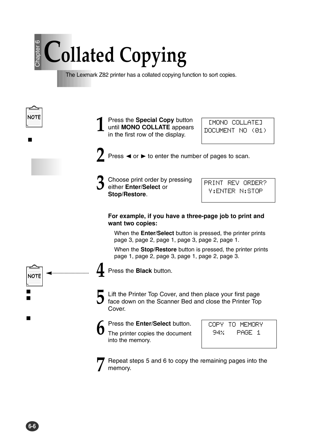 Lexmark Z82 manual Ollated Copying 