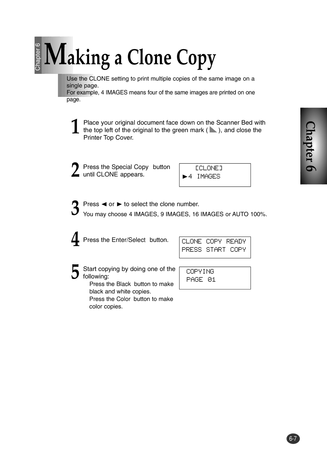 Lexmark Z82 manual Making a Clone Copy 