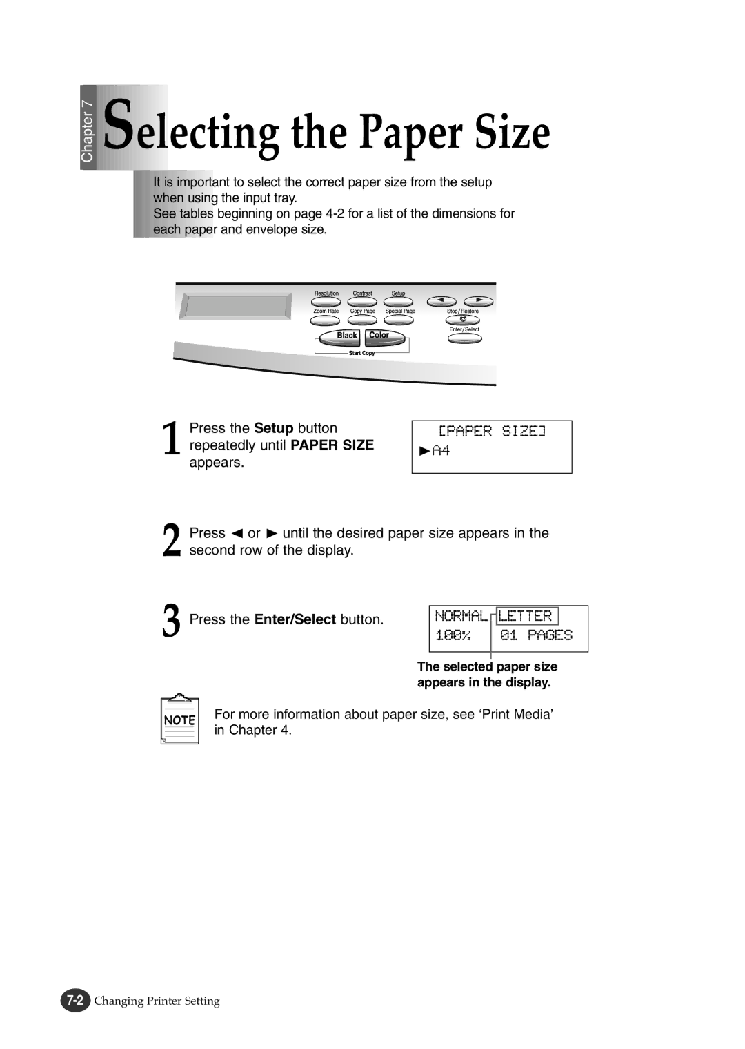 Lexmark Z82 manual Electing the Paper Size 