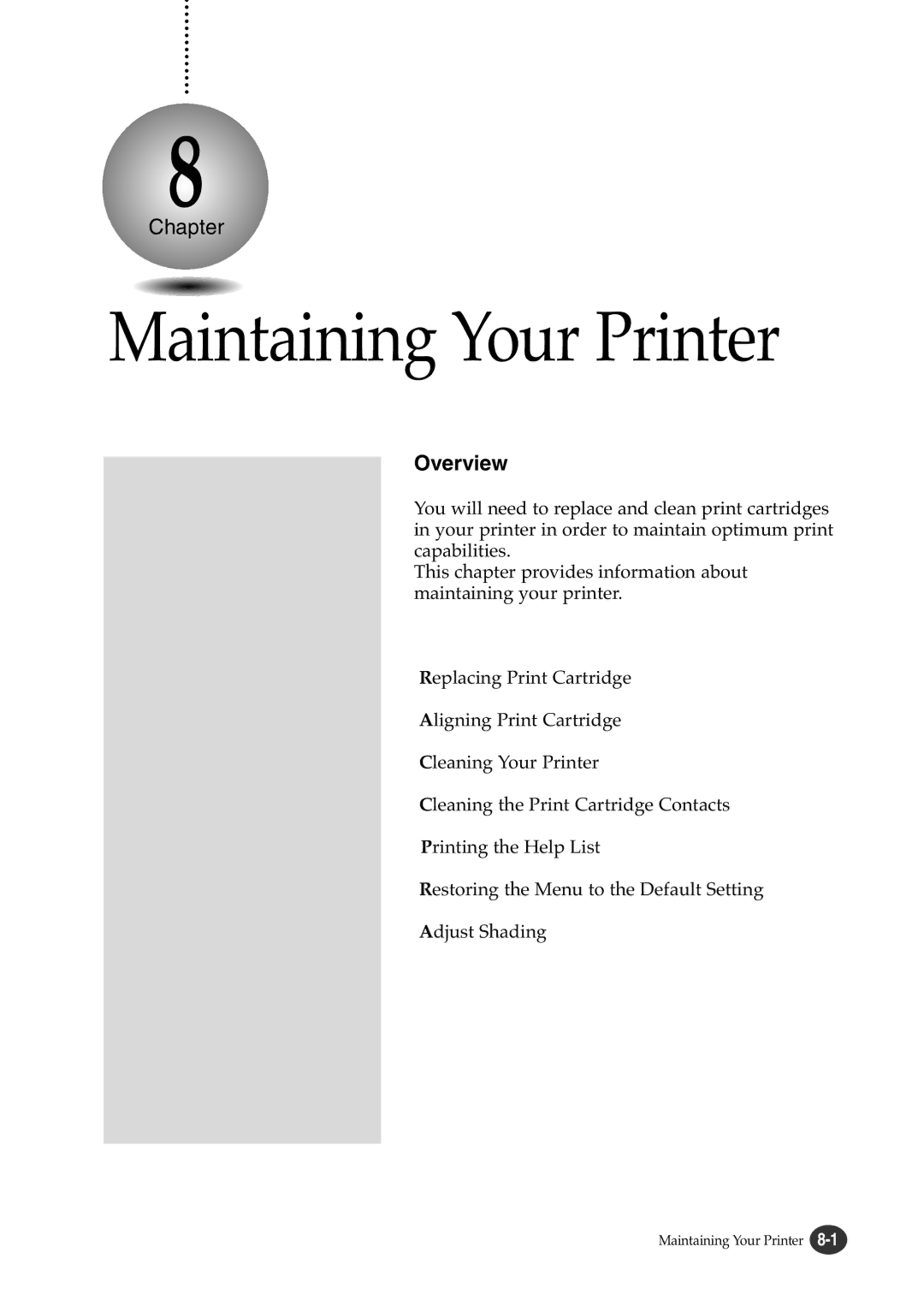 Lexmark Z82 manual Maintaining Your Printer 