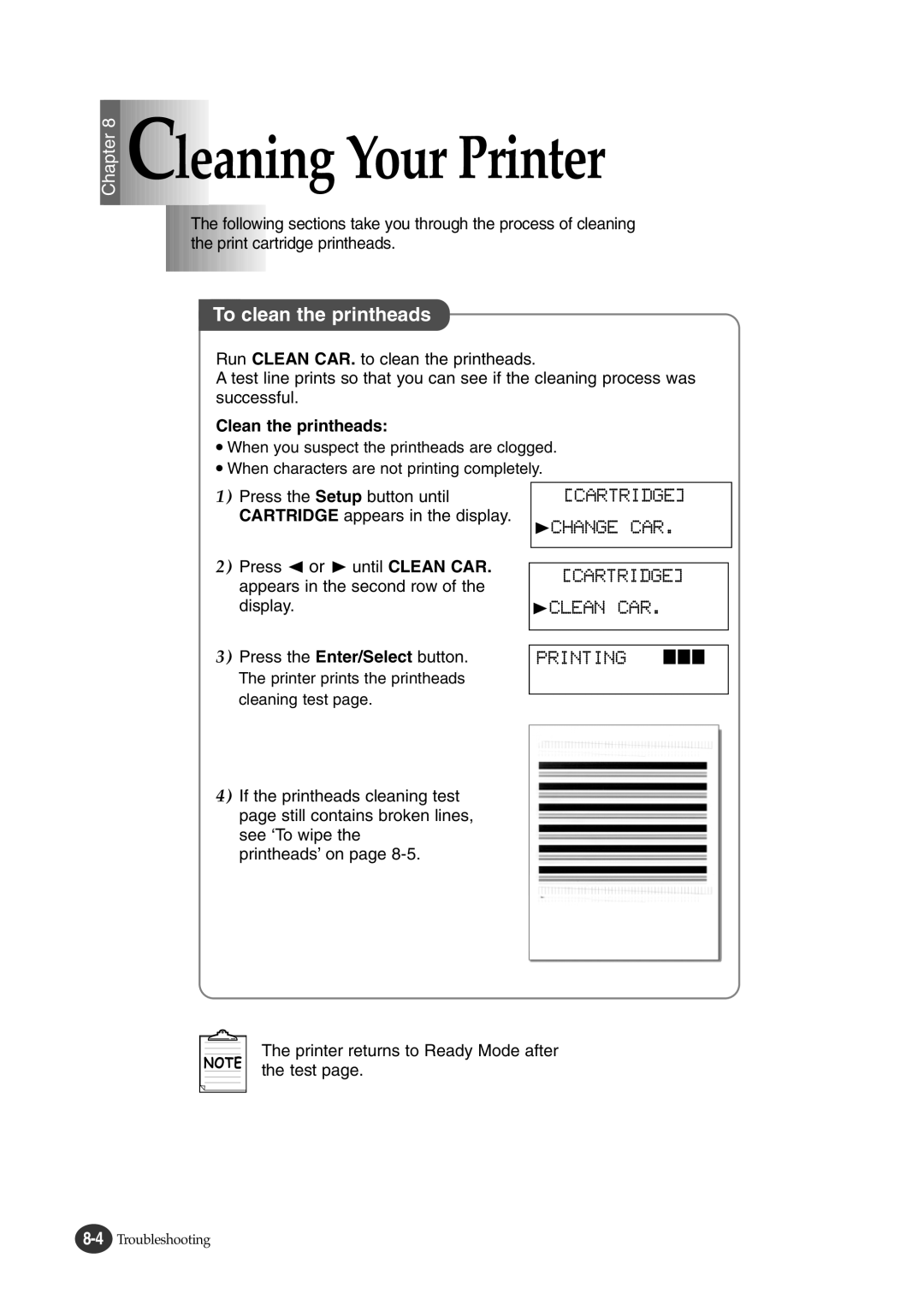 Lexmark Z82 manual Leaning Your Printer, Clean the printheads 