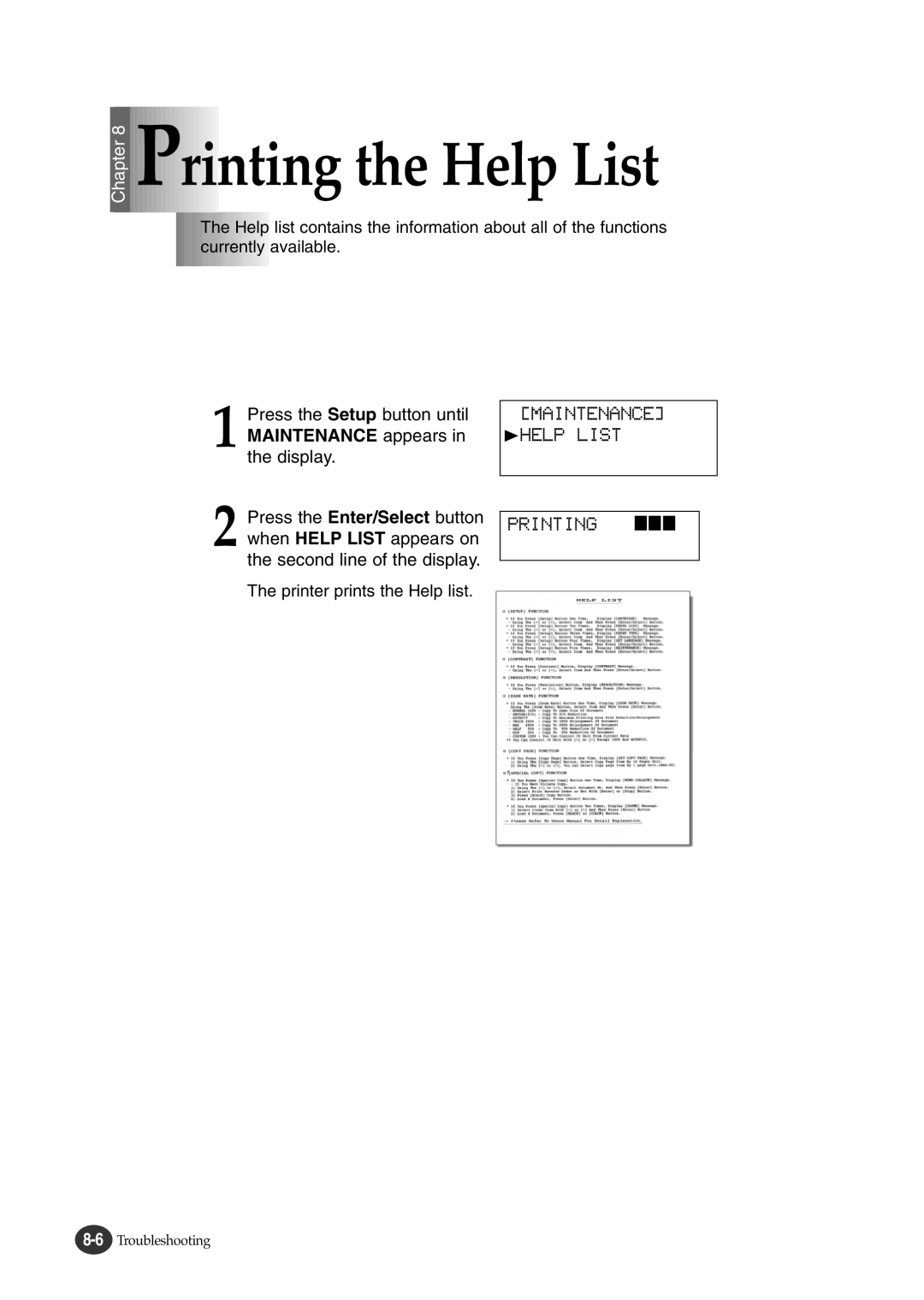 Lexmark Z82 manual Rinting the Help List 