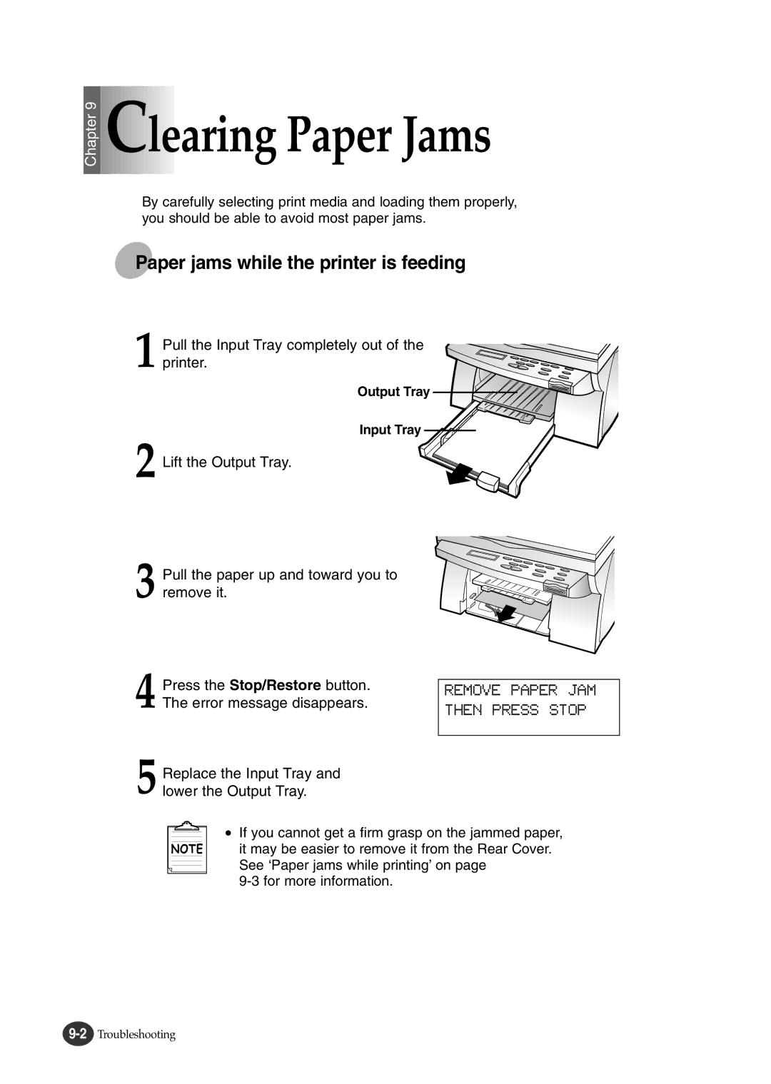 Lexmark Z82 manual Learing Paper Jams, Paper jams while the printer is feeding 