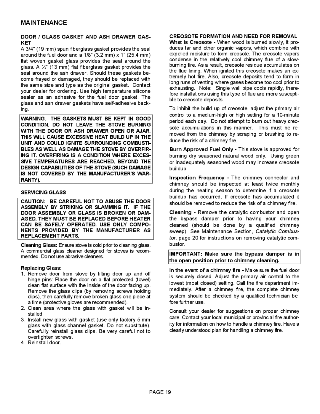 LG Electronics 1003C operation manual Door / Glass Gasket and ASH Drawer GAS- KET, Replacing Glass 