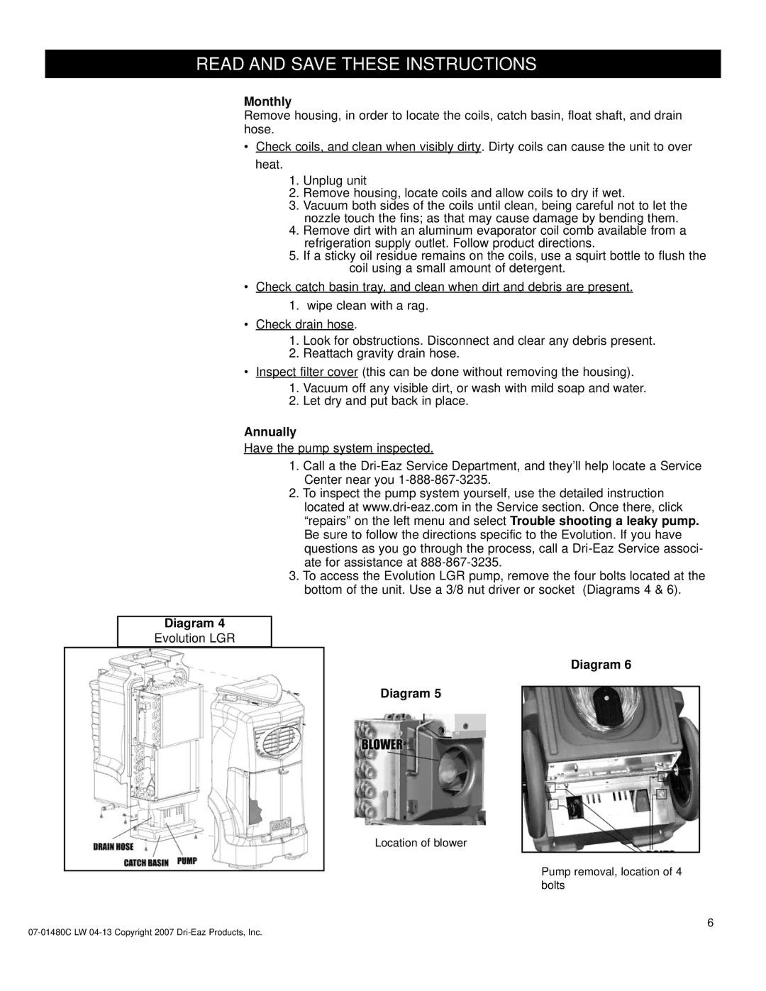 LG Electronics 115V owner manual Monthly, Annually 