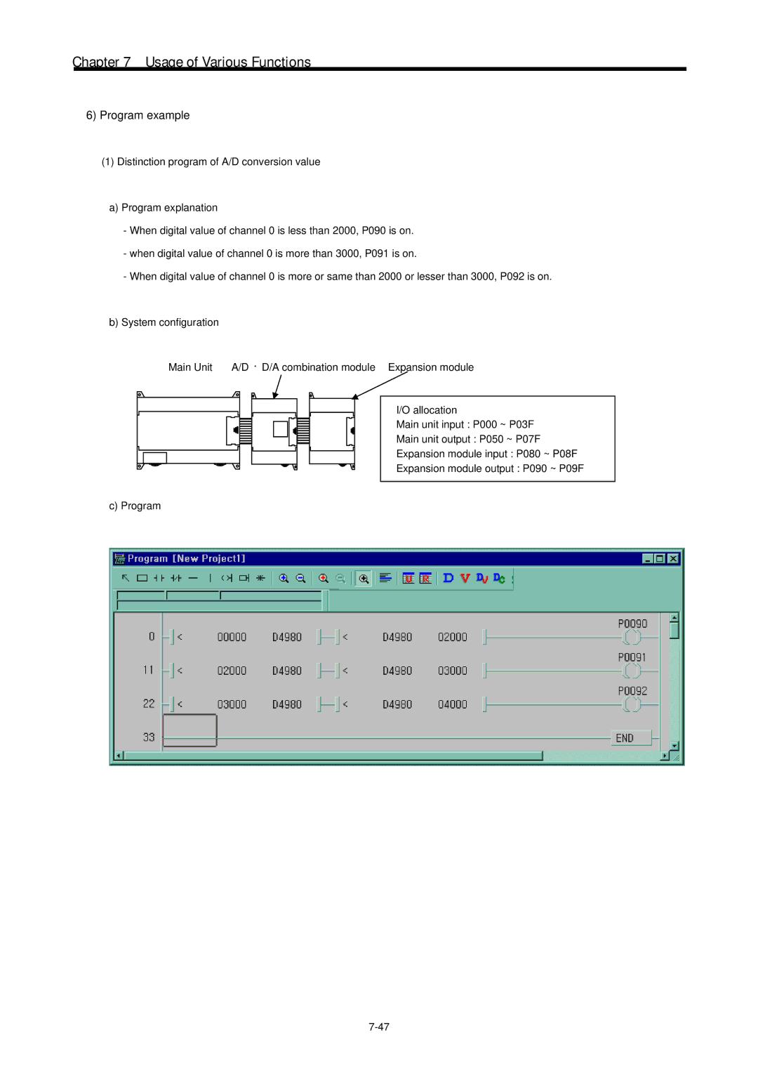 LG Electronics 120S user manual Program example 