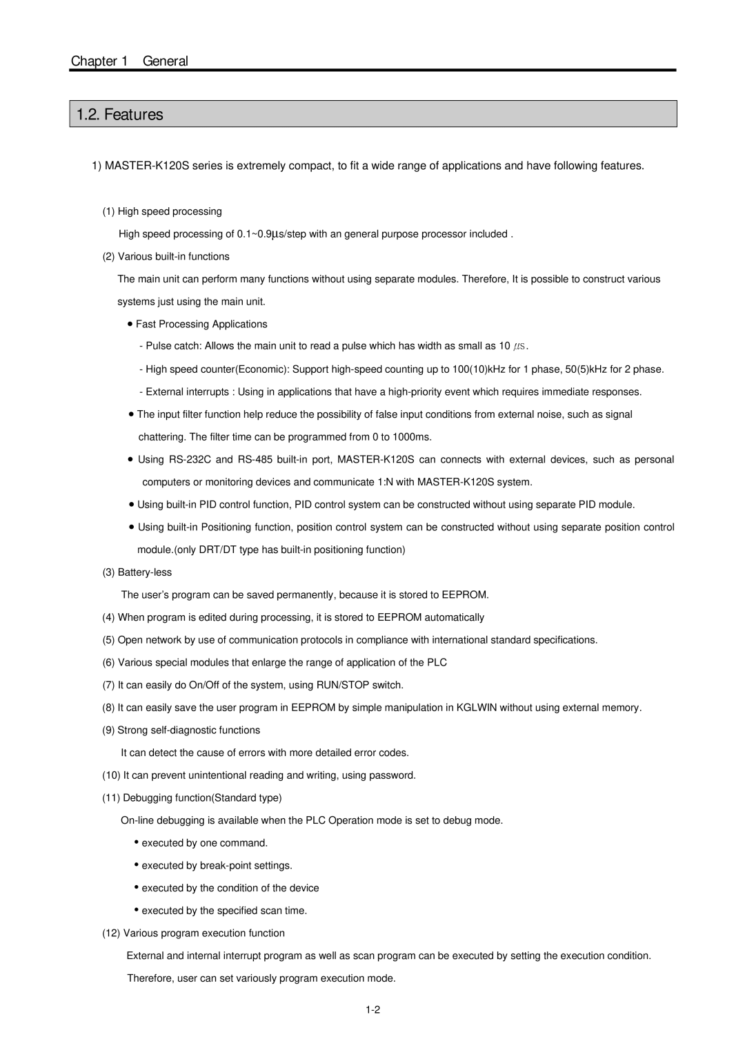 LG Electronics 120S user manual Features 