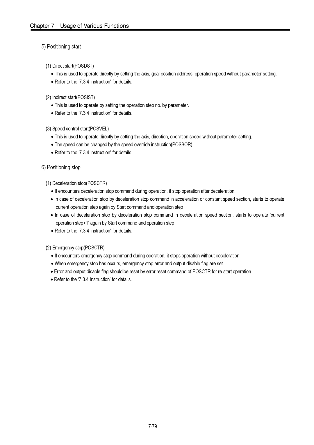 LG Electronics 120S user manual Positioning start, Positioning stop 