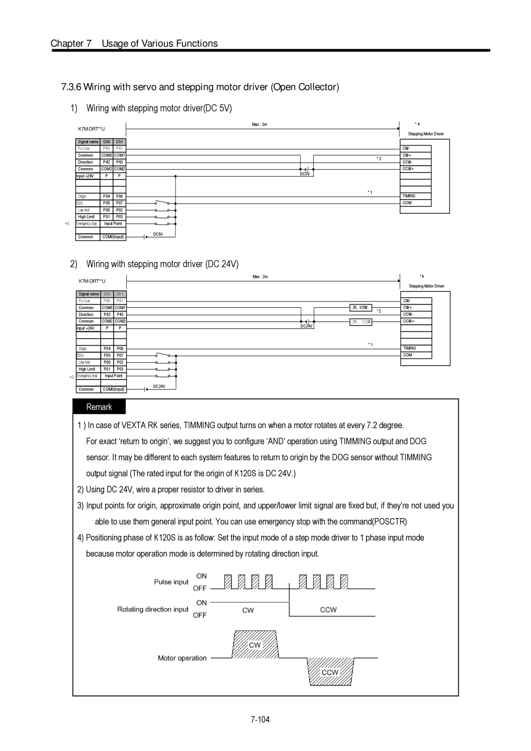 LG Electronics 120S user manual Wiring with stepping motor driverDC, Wiring with stepping motor driver DC 