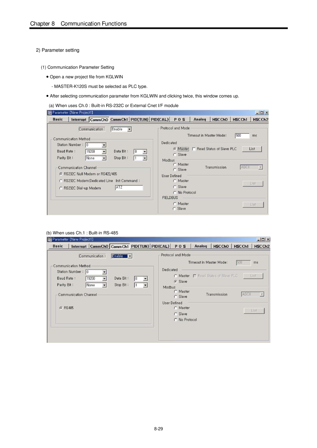 LG Electronics 120S user manual Parameter setting 