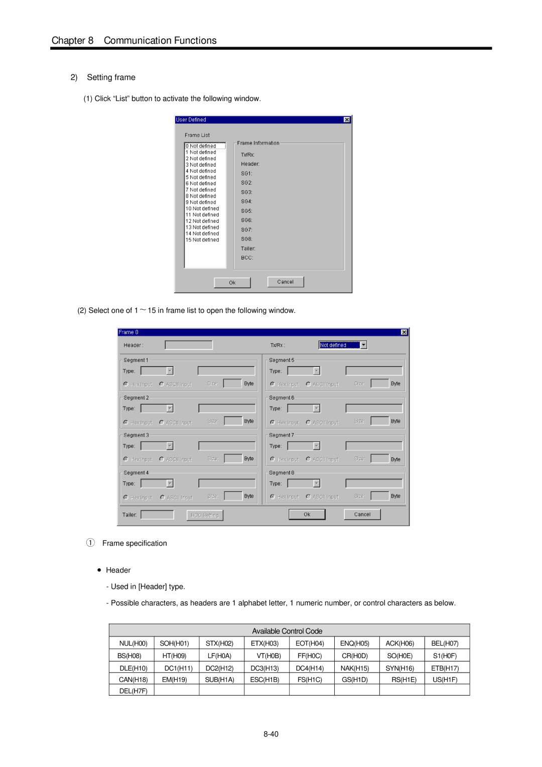 LG Electronics 120S user manual Setting frame, VTH0B 