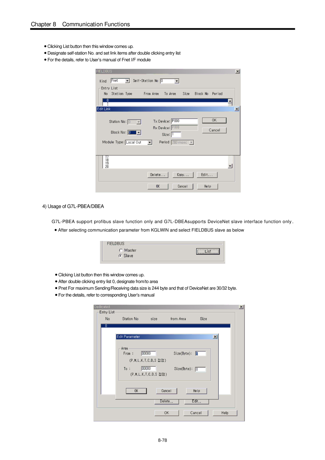 LG Electronics 120S user manual Usage of G7L-PBEA/DBEA 