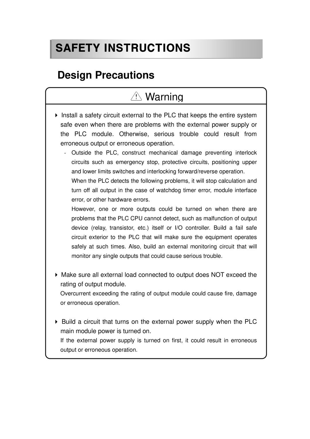 LG Electronics 120S user manual Design Precautions 