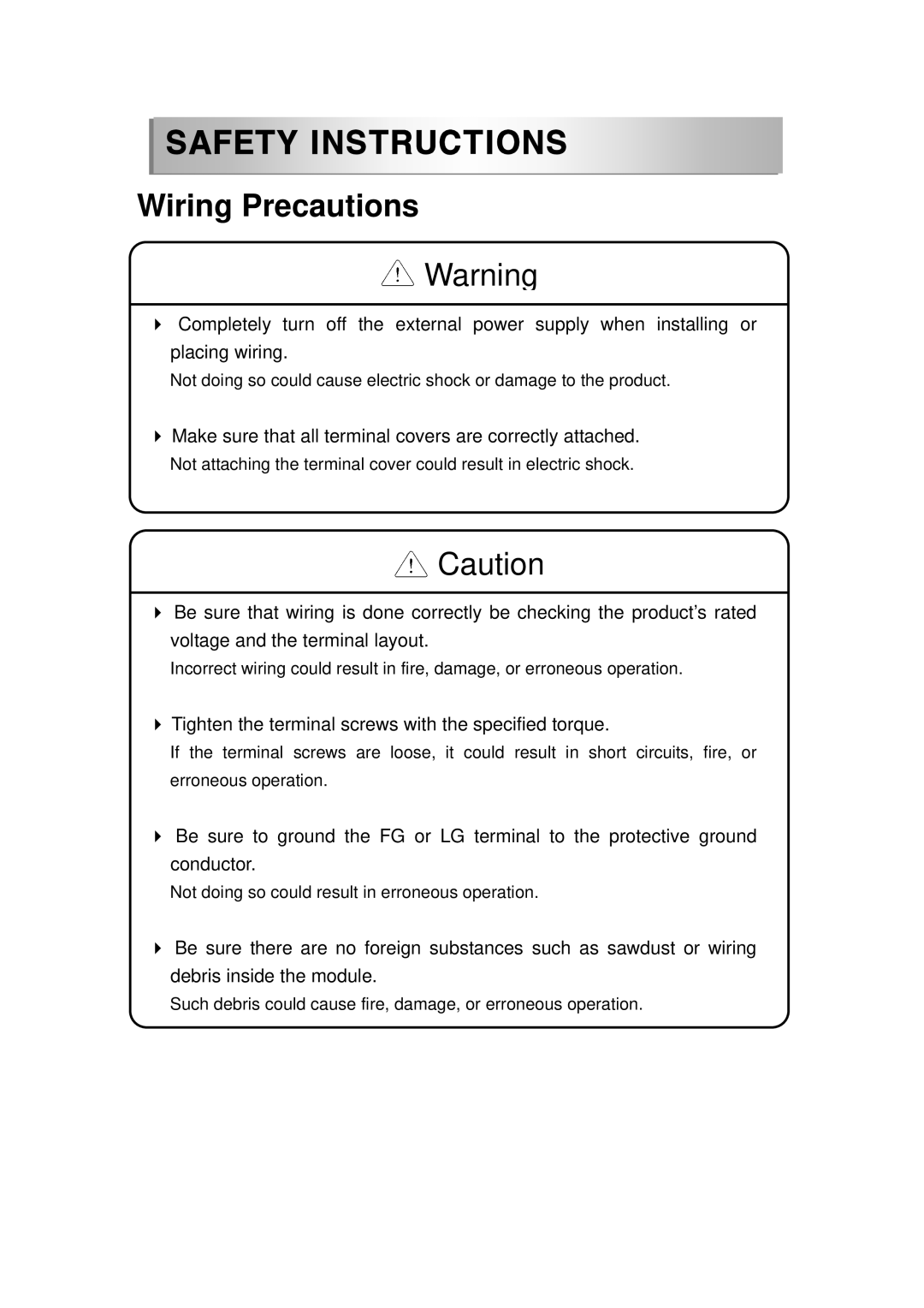 LG Electronics 120S user manual Not doing so could result in erroneous operation 