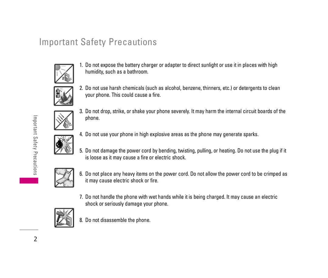 LG Electronics 150 manual Important Safety Precautions 