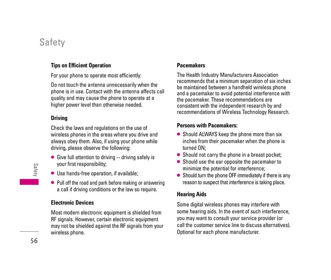 LG Electronics 150 manual Safety 