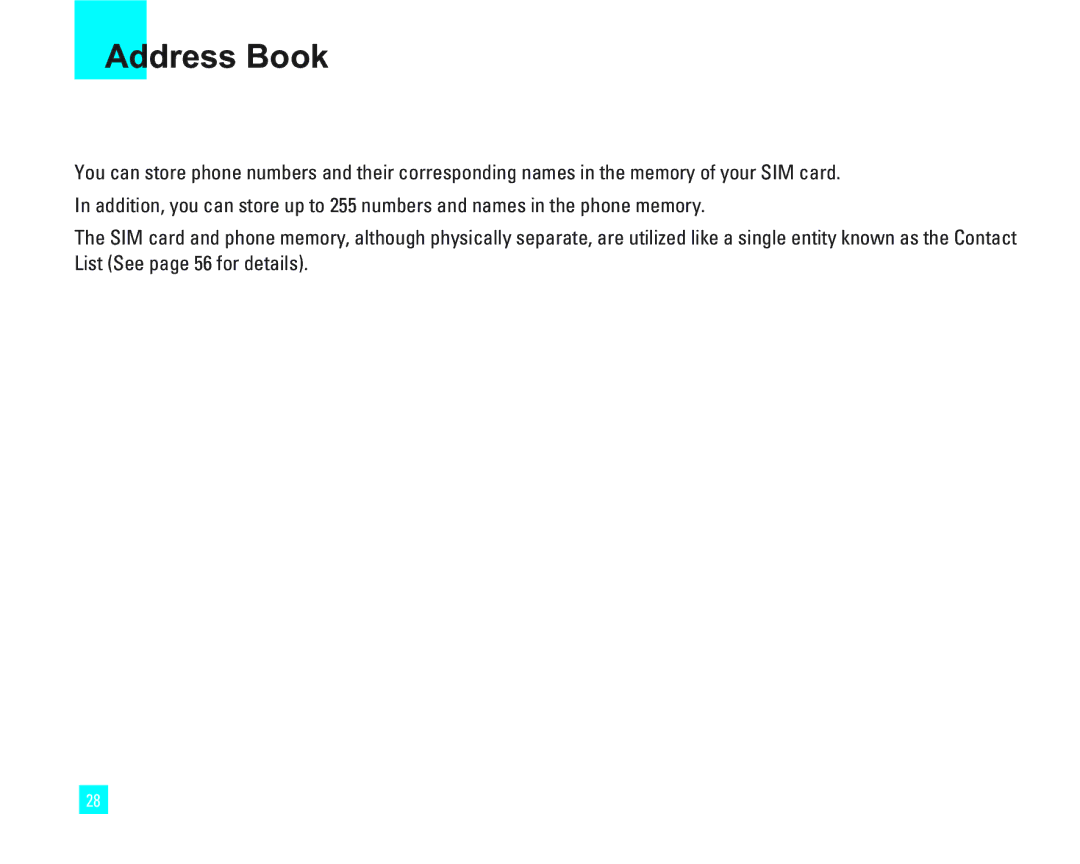 LG Electronics 1500 manual Address Book 