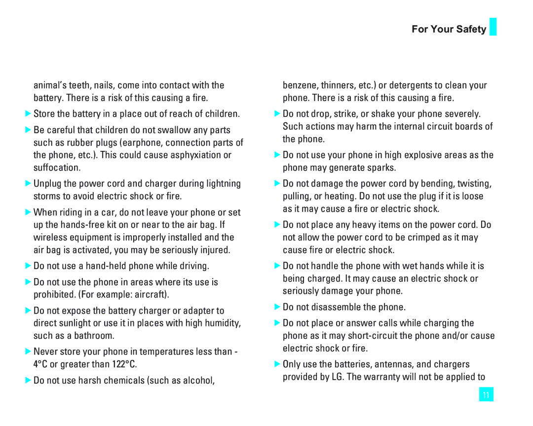 LG Electronics 1500 manual For Your Safety 