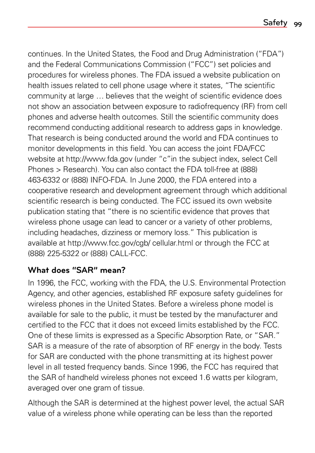 LG Electronics 2 manual What does SAR mean? 