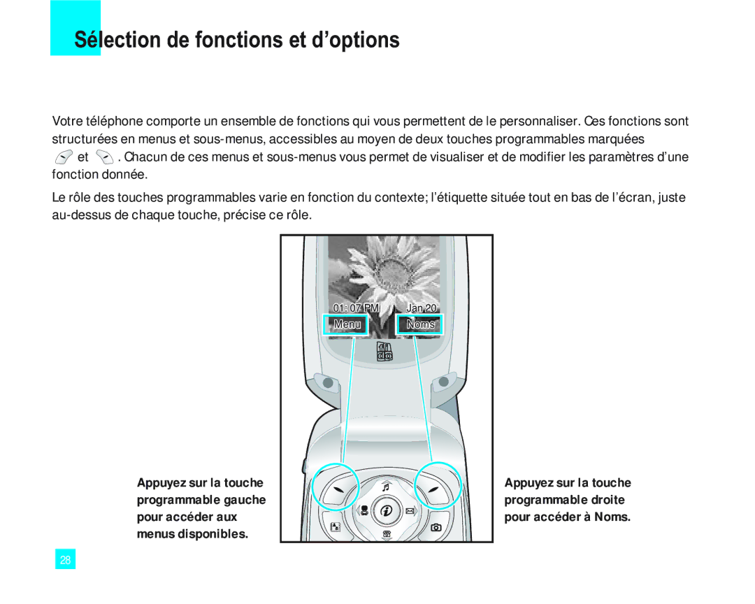 LG Electronics 2000 manual Sélection de fonctions et d’options 