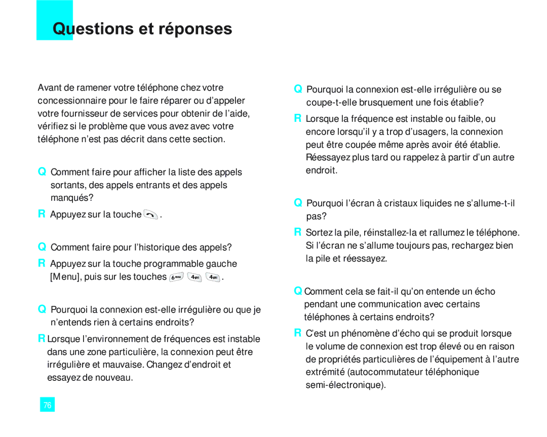 LG Electronics 2000 manual Questions et réponses 